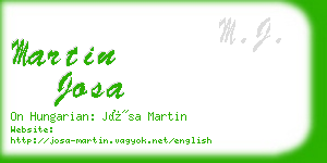 martin josa business card